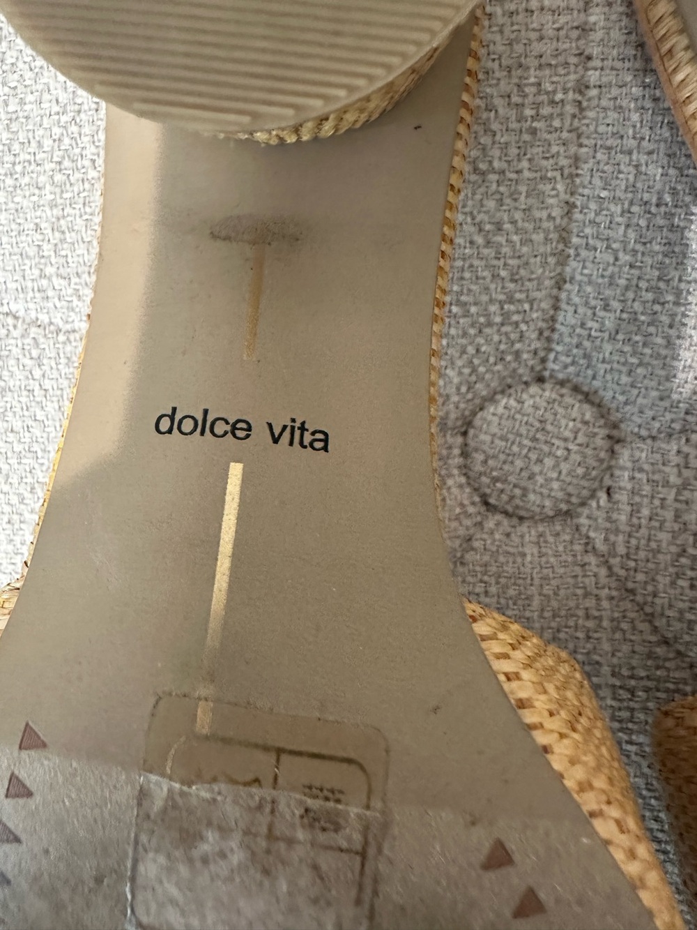 Dolce Vita size 8 Wide raffia slides with faux bamboo buckle detail - Picture 9 of 10